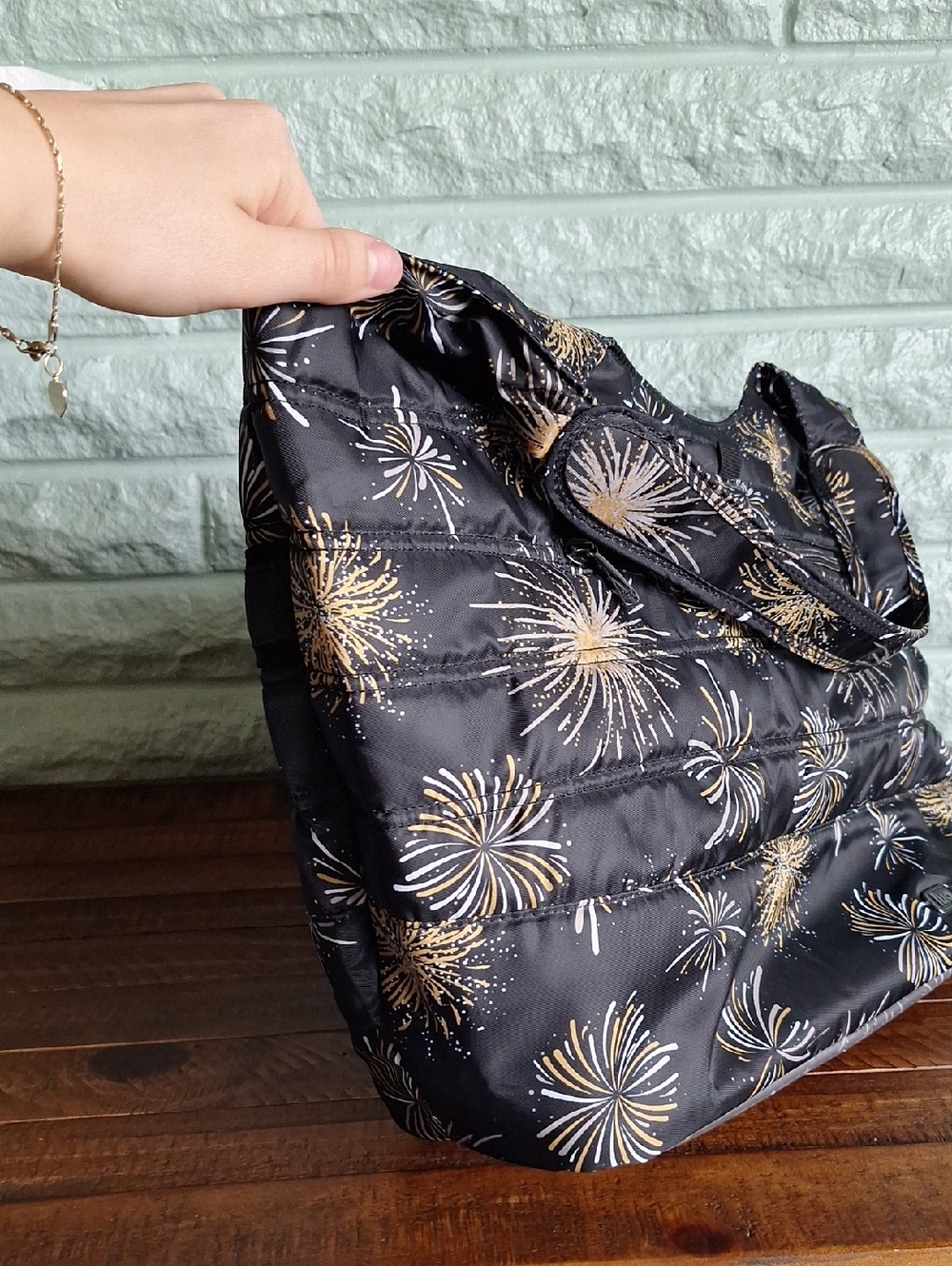 Lug Gondola Black And Gold Firework Tote Bag - Picture 8 of 8